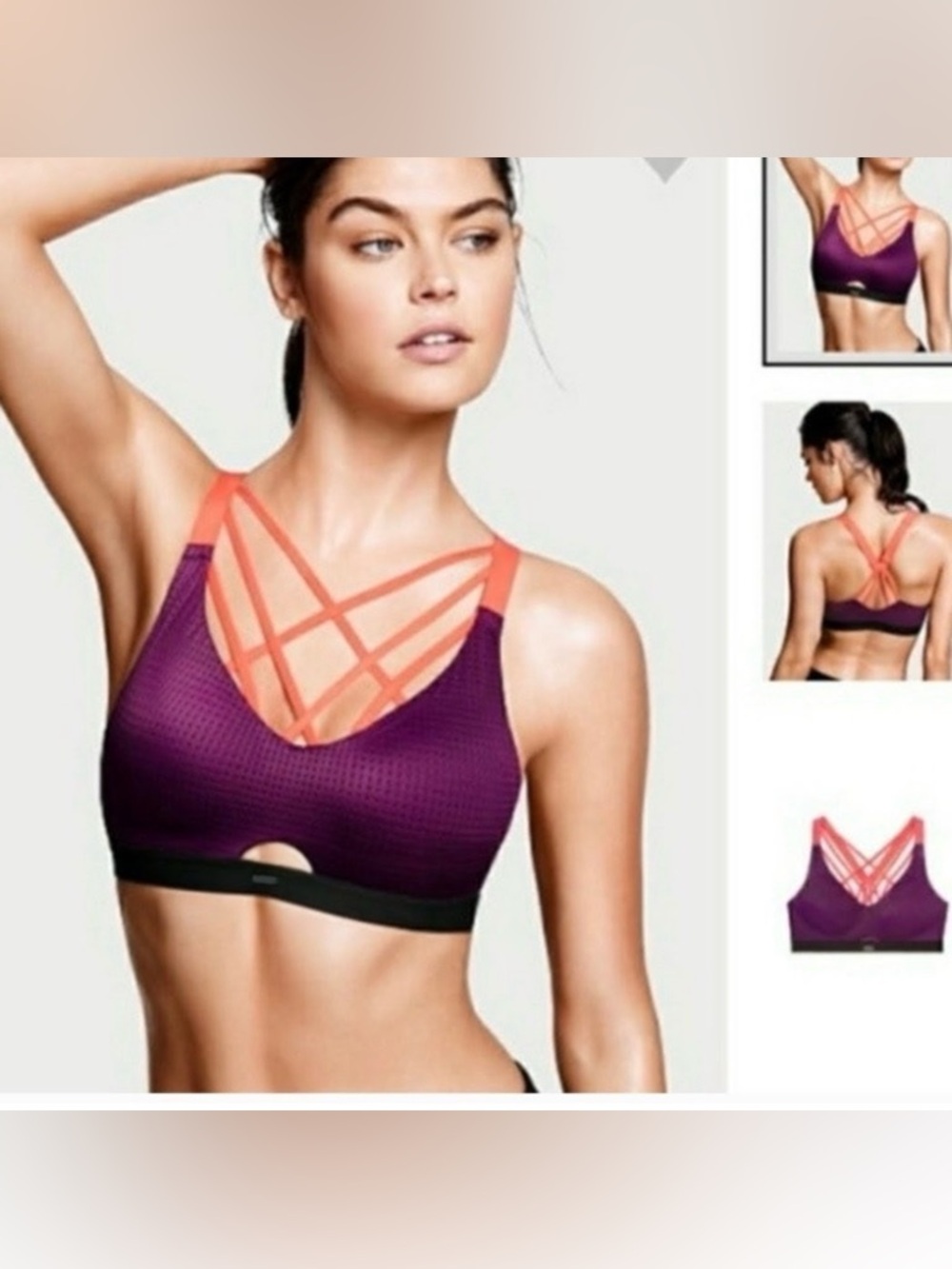 Victoria's Secret Sport Bra Lightweight Wireless Medium Support Athletic Sz 36C
